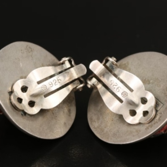 Ford Forlano Sterling Silver Button Earrings Handmade hugs kiss - Picture 3 of 4